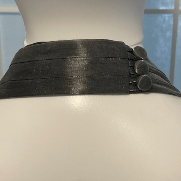 Michaelangelo Metallic Gray Halter Gown Size 8 Vintage 90s USA Made Formal Dress - Picture 6 of 7